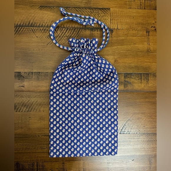 Vintage Vera Bradley ROYAL Bag Travel Pouch Unlined Drawstring Bucket Shoe RARE - Picture 1 of 3